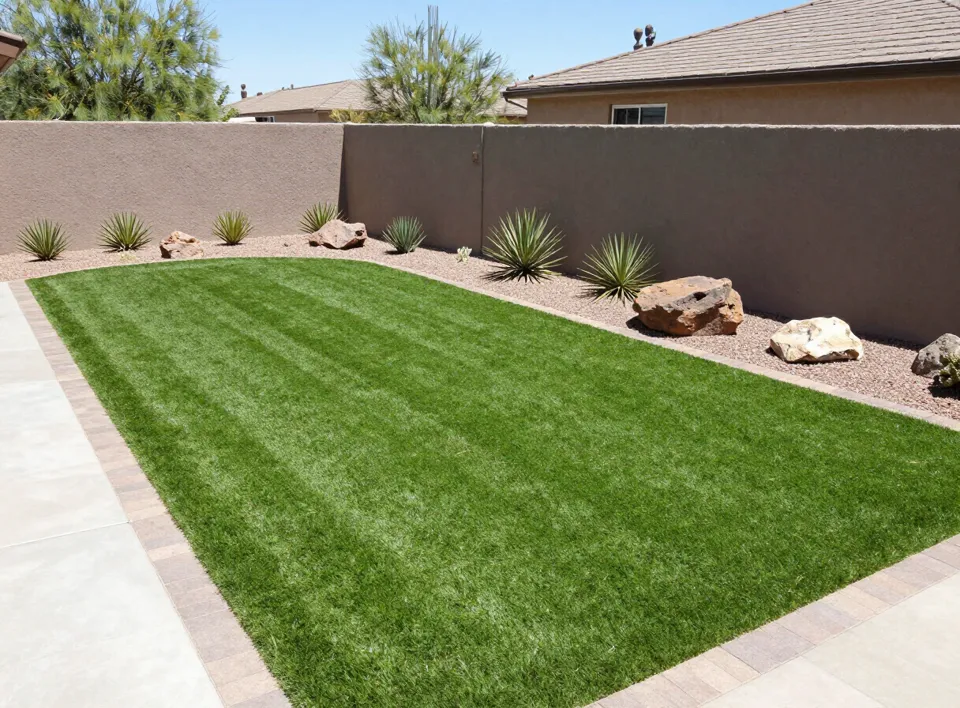 Cleared and finished Arizona backyard after landscaping cleanup
